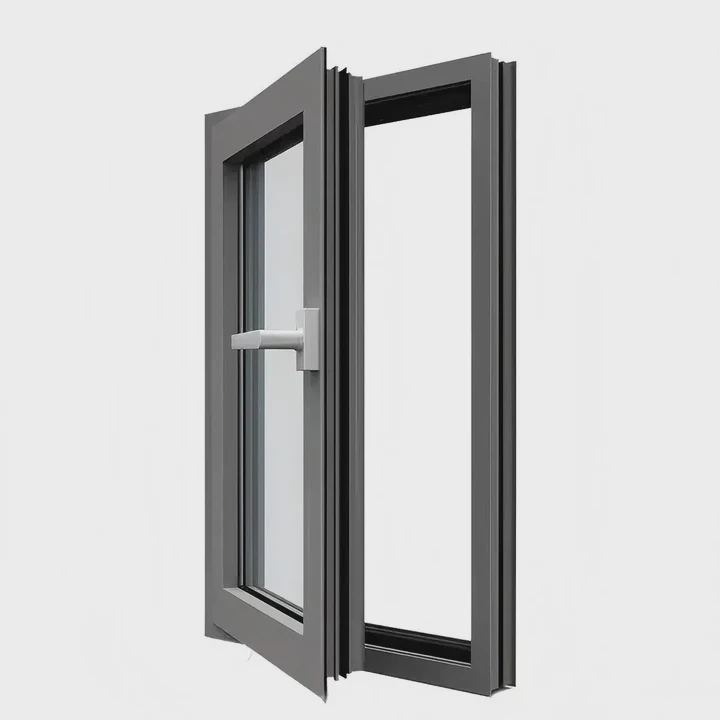 Tempered Glass Aluminum Casement Window